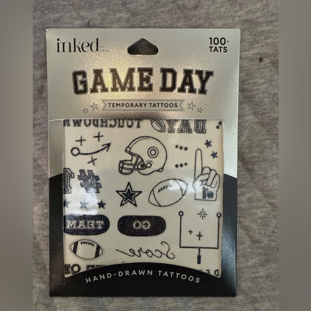 FOOTBALL Game day Temporary Tattoos From Inked by Dani